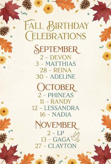 Fall birthday celebrations
