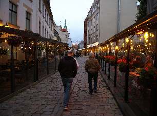 Nighttime nightlife in Riga